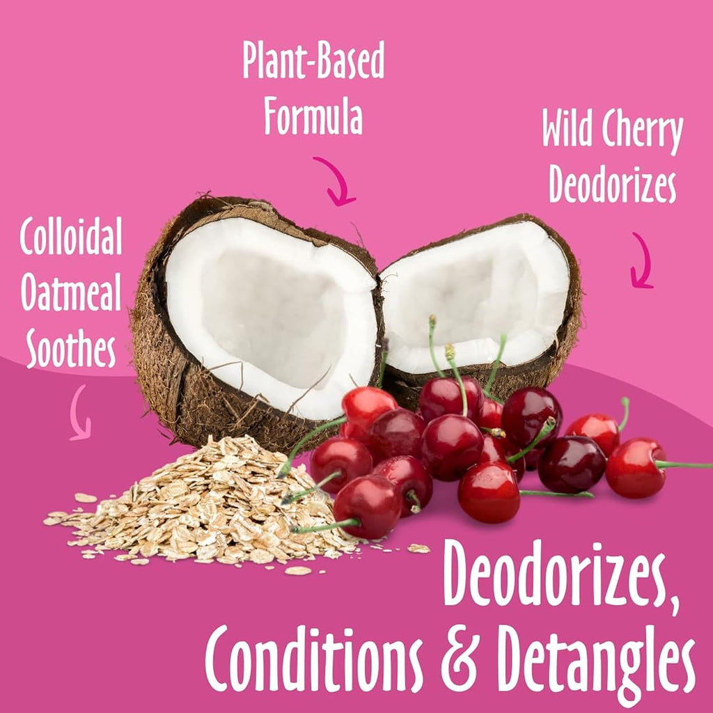 Back label of Earthbath wild cherry dog cologne with ingredients