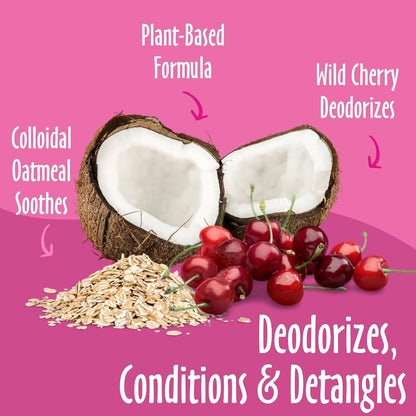 Back label of Earthbath wild cherry dog cologne with ingredients