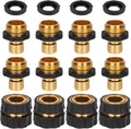 GardEasy garden hose quick connector 8 piece set front view showing male and female brass fittings.
