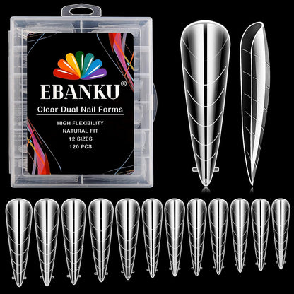 Ebanku dual nail forms for poly extension gel front view