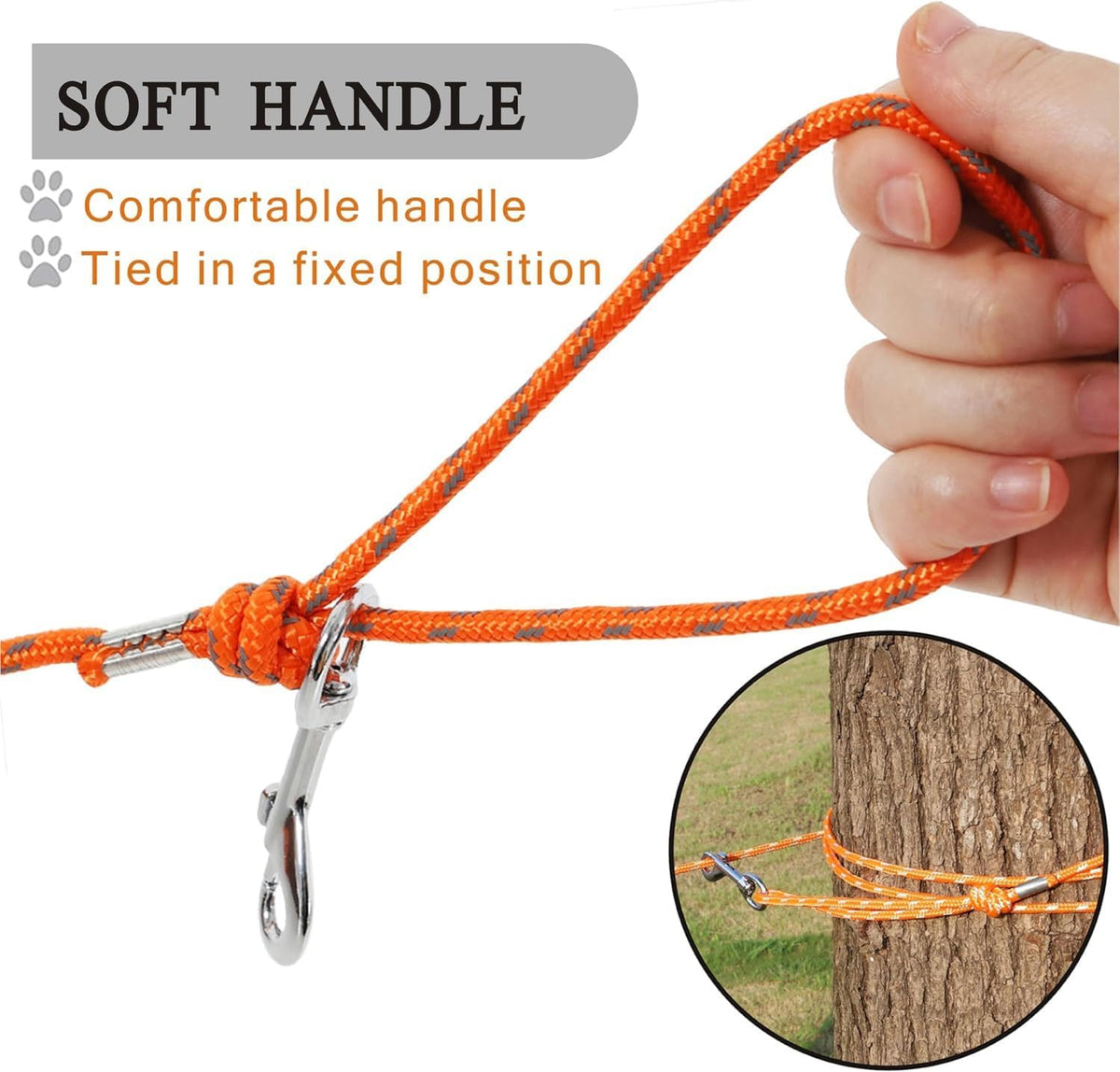Close up of 360 degree rotating metal buckle on Muiyrtuy leash