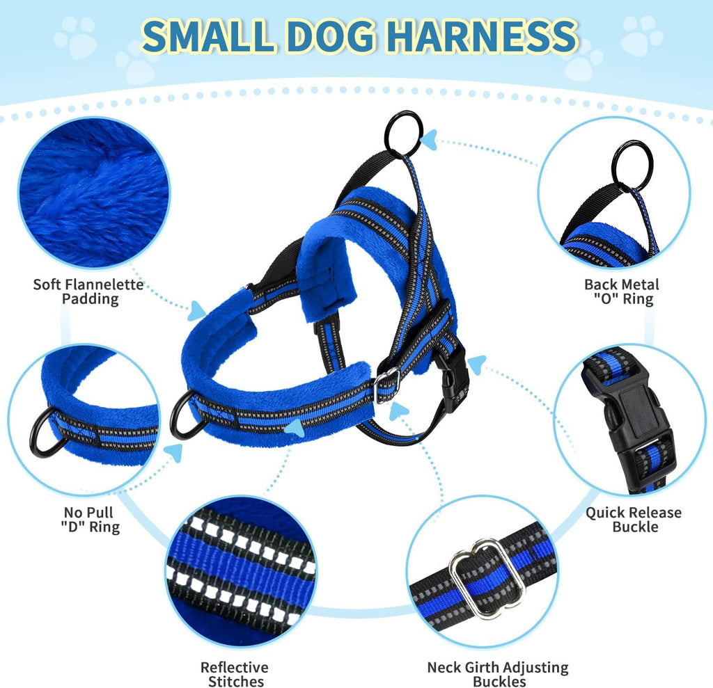 Lukovee small dog harness reflective vest detail