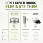 Hoopmon ten year odor eliminator showing the durable SUS 304 stainless steel outer casing