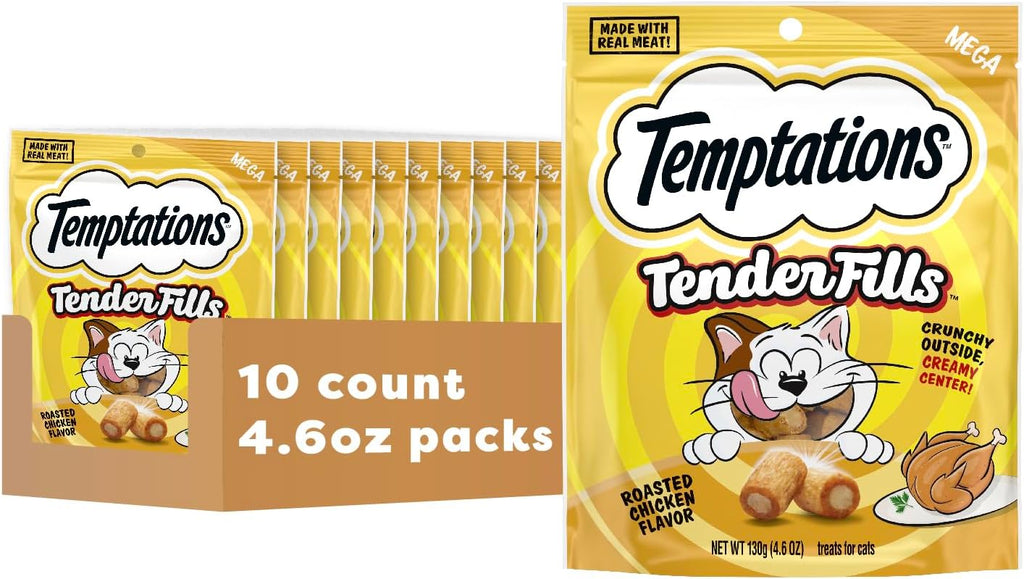 Temptations Tender Fills Crunchy and Soft Adult Cat Treats, Festive Feast Roasted Chicken Flavor, 11.6 oz. Pouch - Image 12