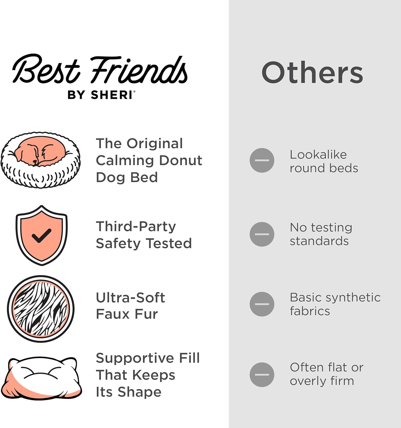 Best Friends by Sheri The Original Calming Donut Dog Bed for Small Dogs up to 25 lbs, Shag Faux Fur, Taupe, 23" x 23" - Image 6