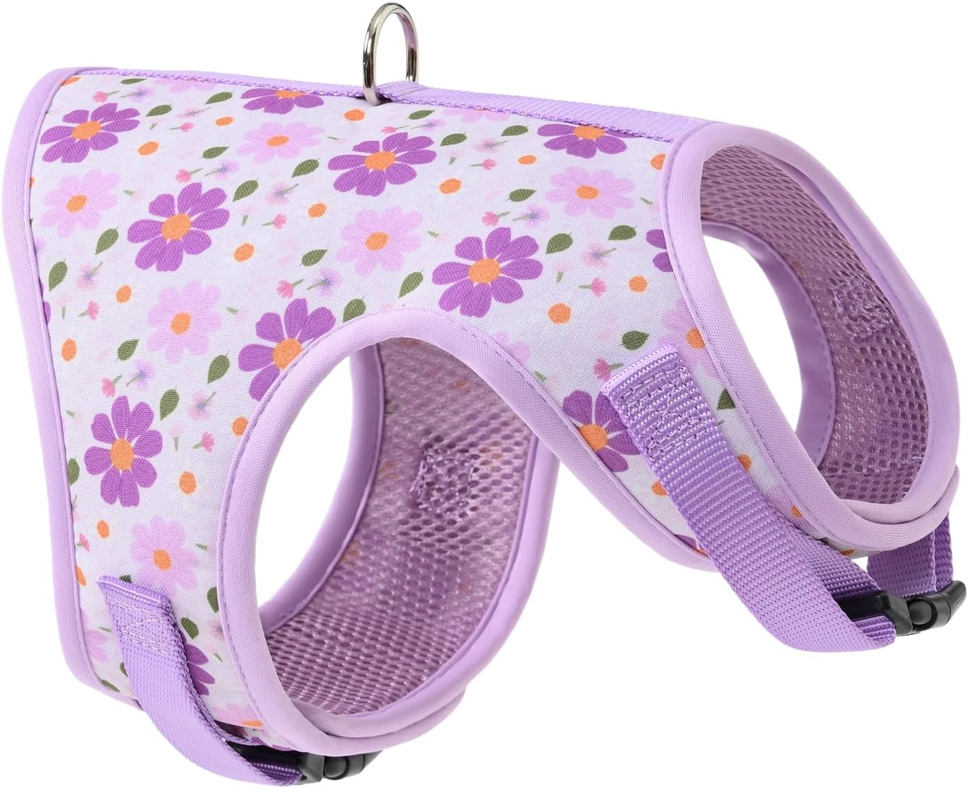 Mile High Life Dog Harness, Air Mesh Floral Vest Harness for 20 lbs Small Dogs & Cats, Easy Get on Adjustable Easy Closures Both Neck and Chest (Purple Flower, S Chest 16"-18") - Image 15