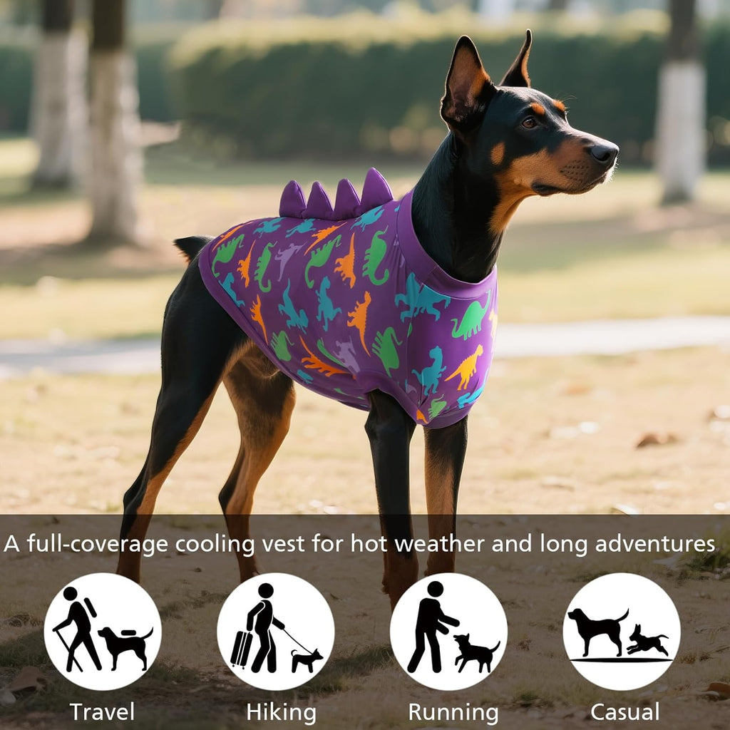 Lightweight nylon spandex blend dog clothes for outdoor summer walks.