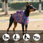 Lightweight nylon spandex blend dog clothes for outdoor summer walks.