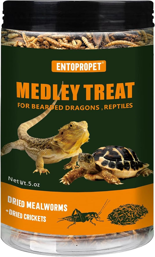 Entopropet Dried Mealworms and Crickets Bearded Dragon Food front packaging view