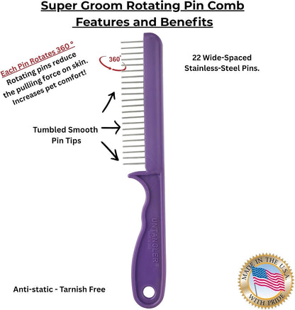 Premium imported USA pet comb for long haired dogs and cats