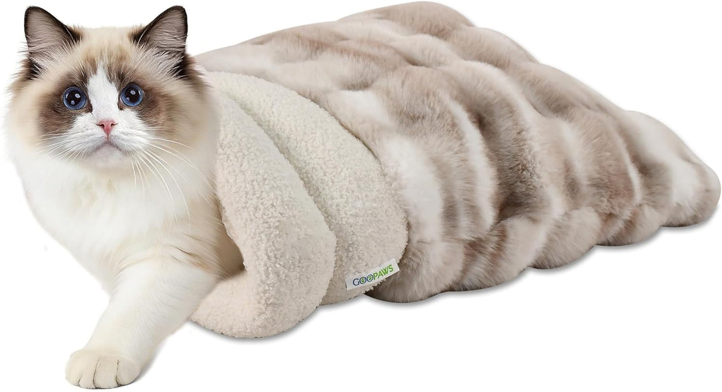 4 in 1 Self Warming Burrow Cat Bed, Pet Hideway Sleeping Cuddle Cave (Sage Green) - Image 11