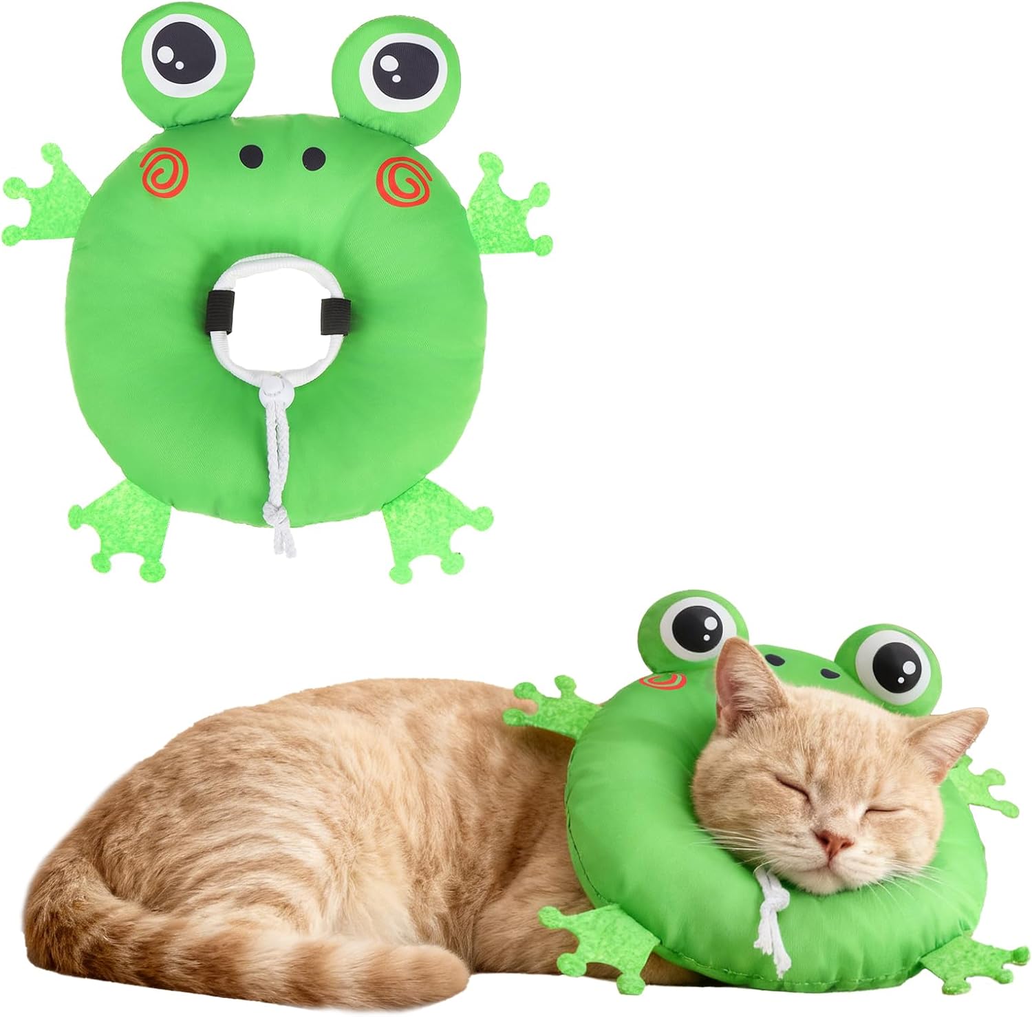 BEAUTYZOO Cat Cone Collars Soft, Cat Recovery E Collars After Surgery to Stop Licking, Adjustable Elizabeth Circle Collar Cute Pet Donut Pillow for Cats Kitten Small Dogs, Cute Shark S - Image 13
