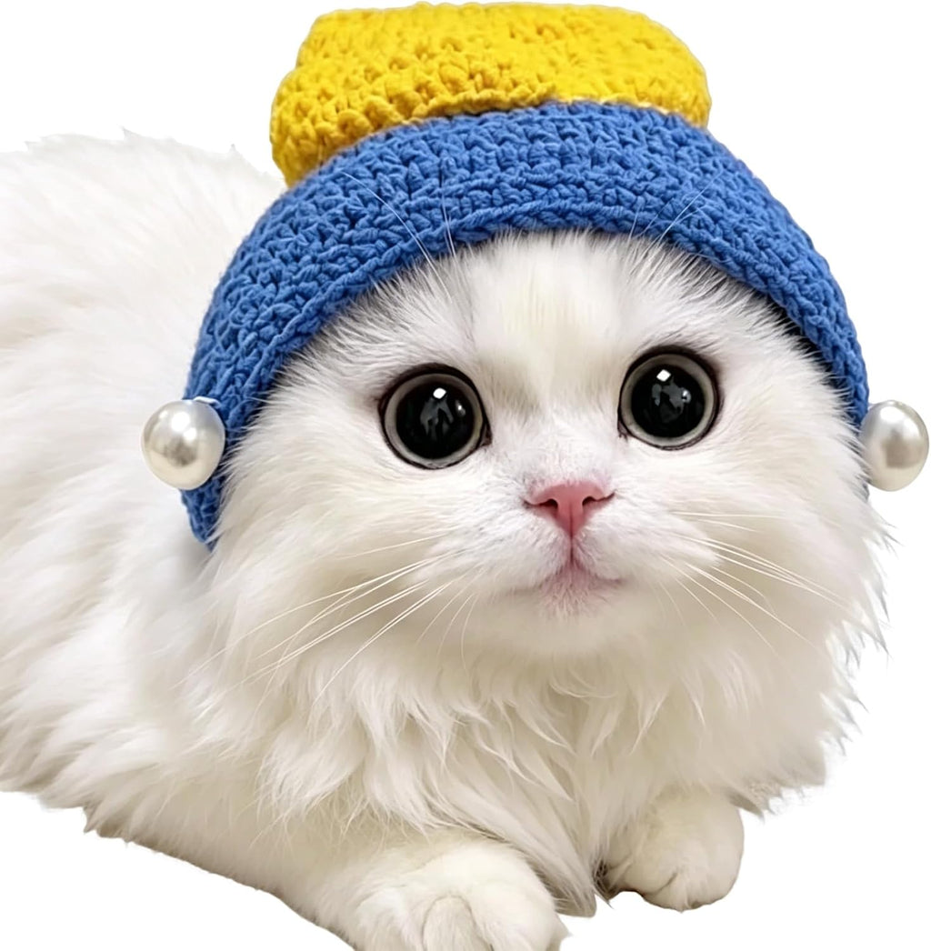 Strawberry Cat Hat, Cotton & Soft Cute Knitted Hats for Cats Birthday Party Christmas Puppy Hat for Small Pets (Red, M) - Image 10