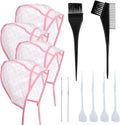 Bewudy 12-piece hair highlighting cap kit in pink