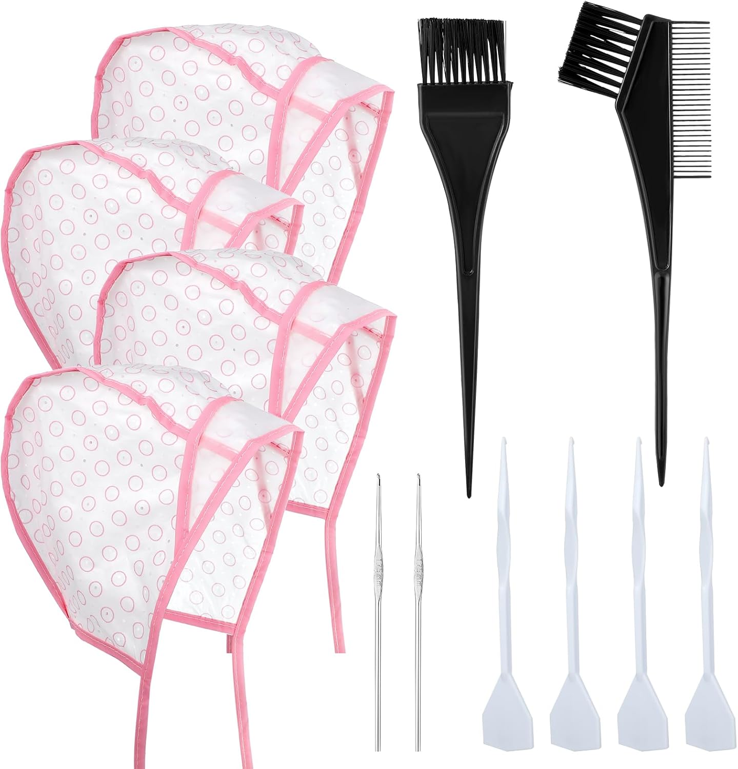 Bewudy 12-piece hair highlighting cap kit in pink