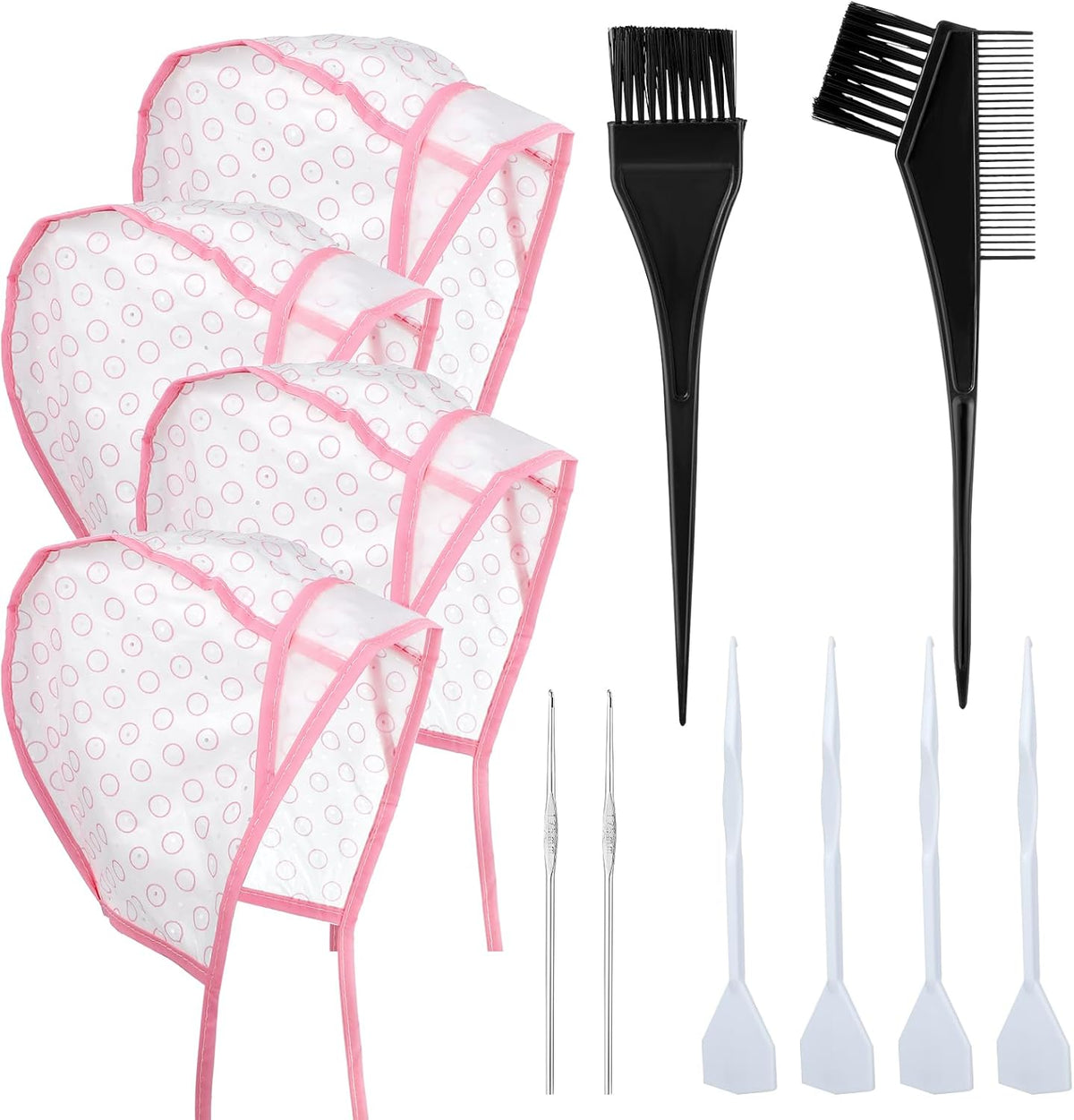 Bewudy 12-piece hair highlighting cap kit in pink