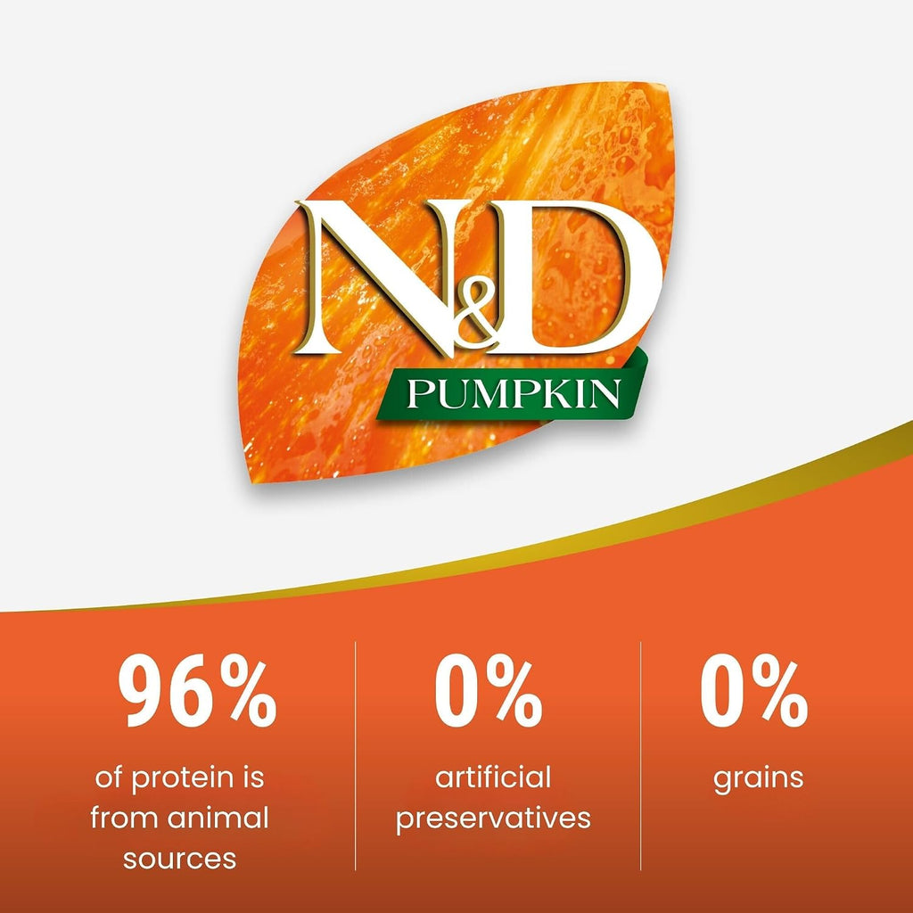 Nutritional label on Farmina N&D Pumpkin dry dog food