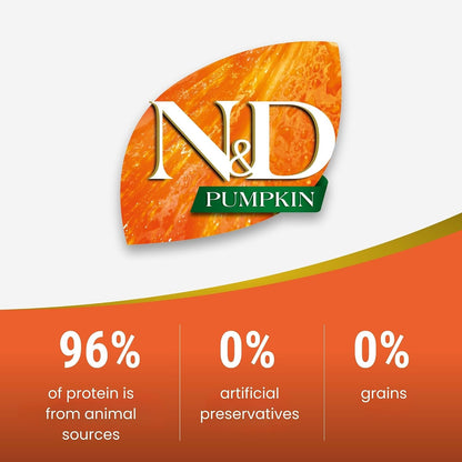 Nutritional label on Farmina N&D Pumpkin dry dog food