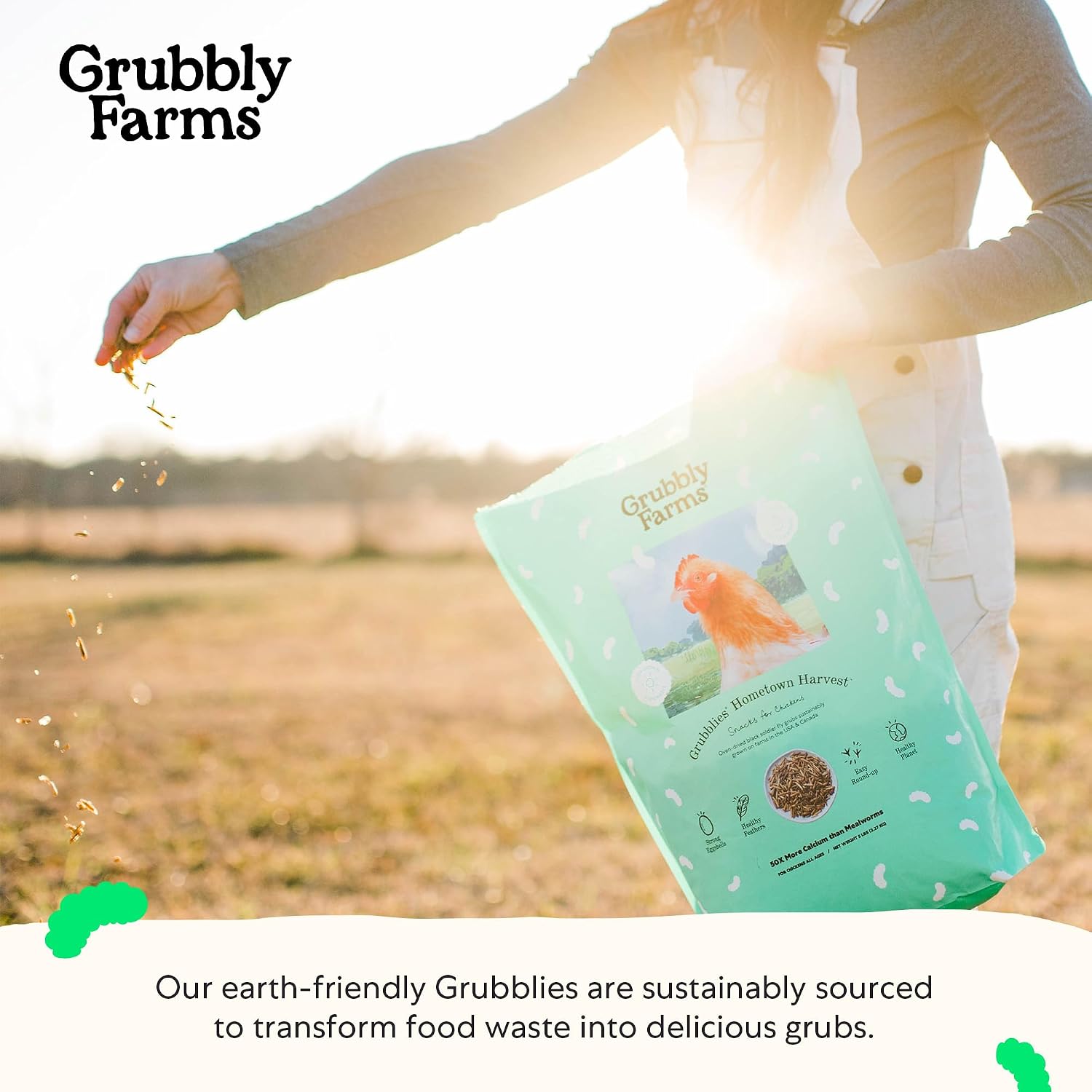 Grubbly Farms packaging details showing USA origin
