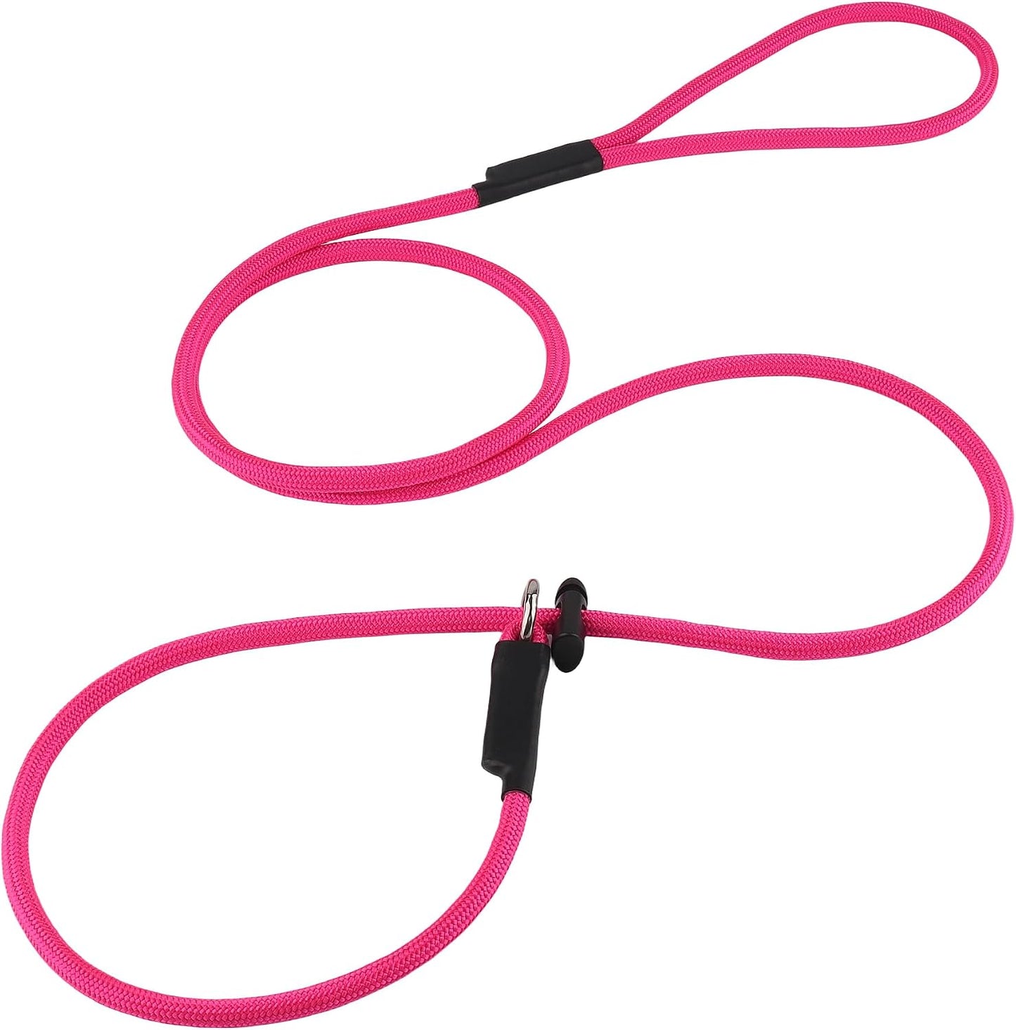 Slip Lead Dog Leash - Strong Nylon Training Rope with Spring-Loaded Adjustable Stopper - 5/16" x 4/5/6ft -No Pull Heavy Duty Leash for Small Medium Large Dogs(Black, 5 FT) - Image 14