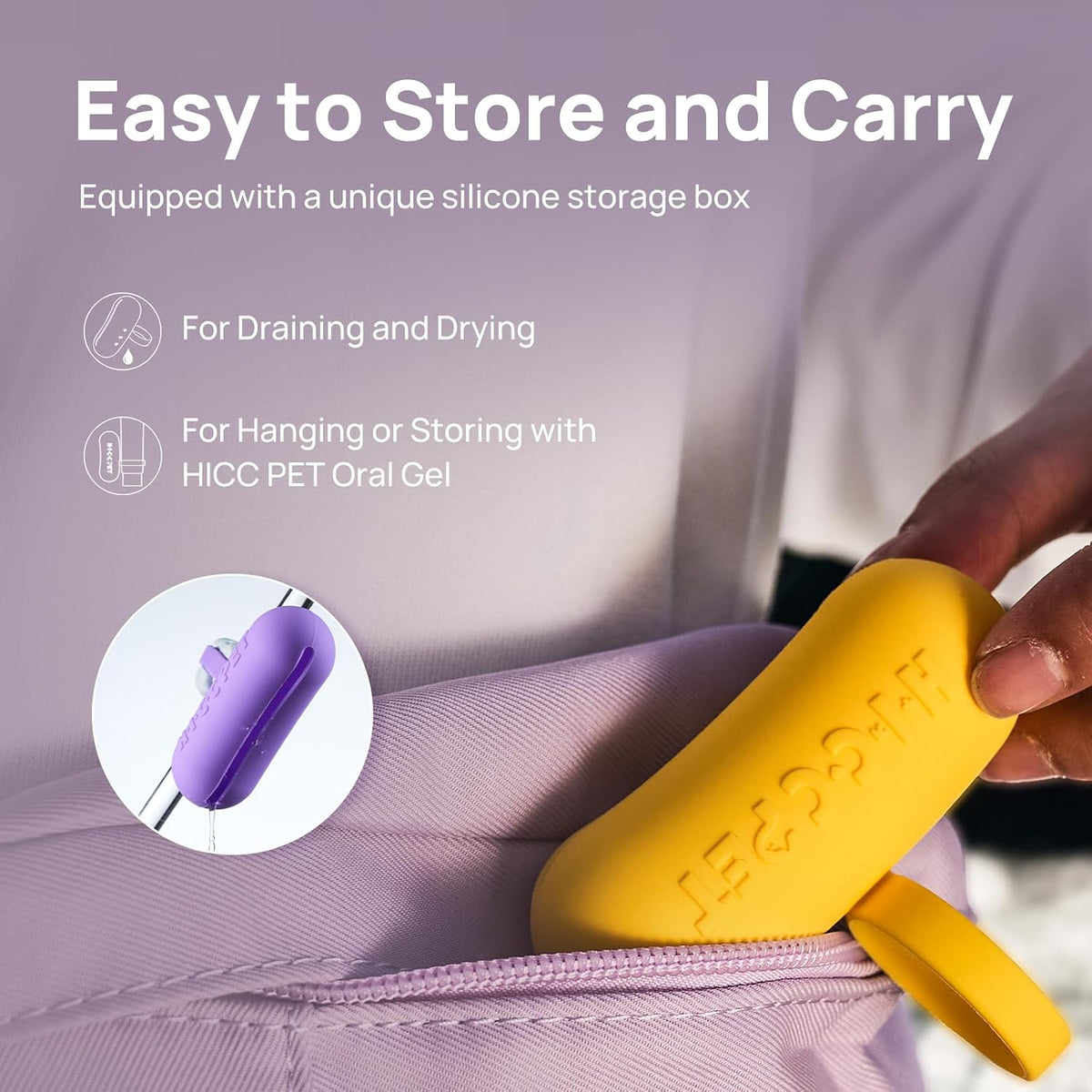 Professional pet oral care using Hicc Pet finger brush