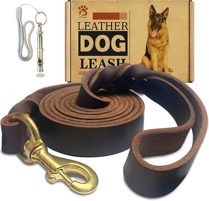 Meruogkar leather dog leash for medium dogs