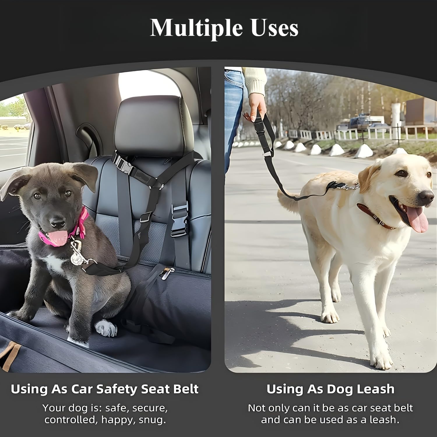 Pet safety harness attachment for vehicles