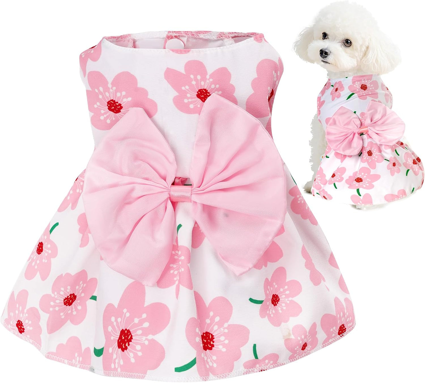 choyaxo Floral Dog Dress Cute Dog Skirt Pet Dress Summer Pet Clothes for Puppy Small Cats - Image 12