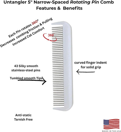 Professional cat grooming comb for detangling