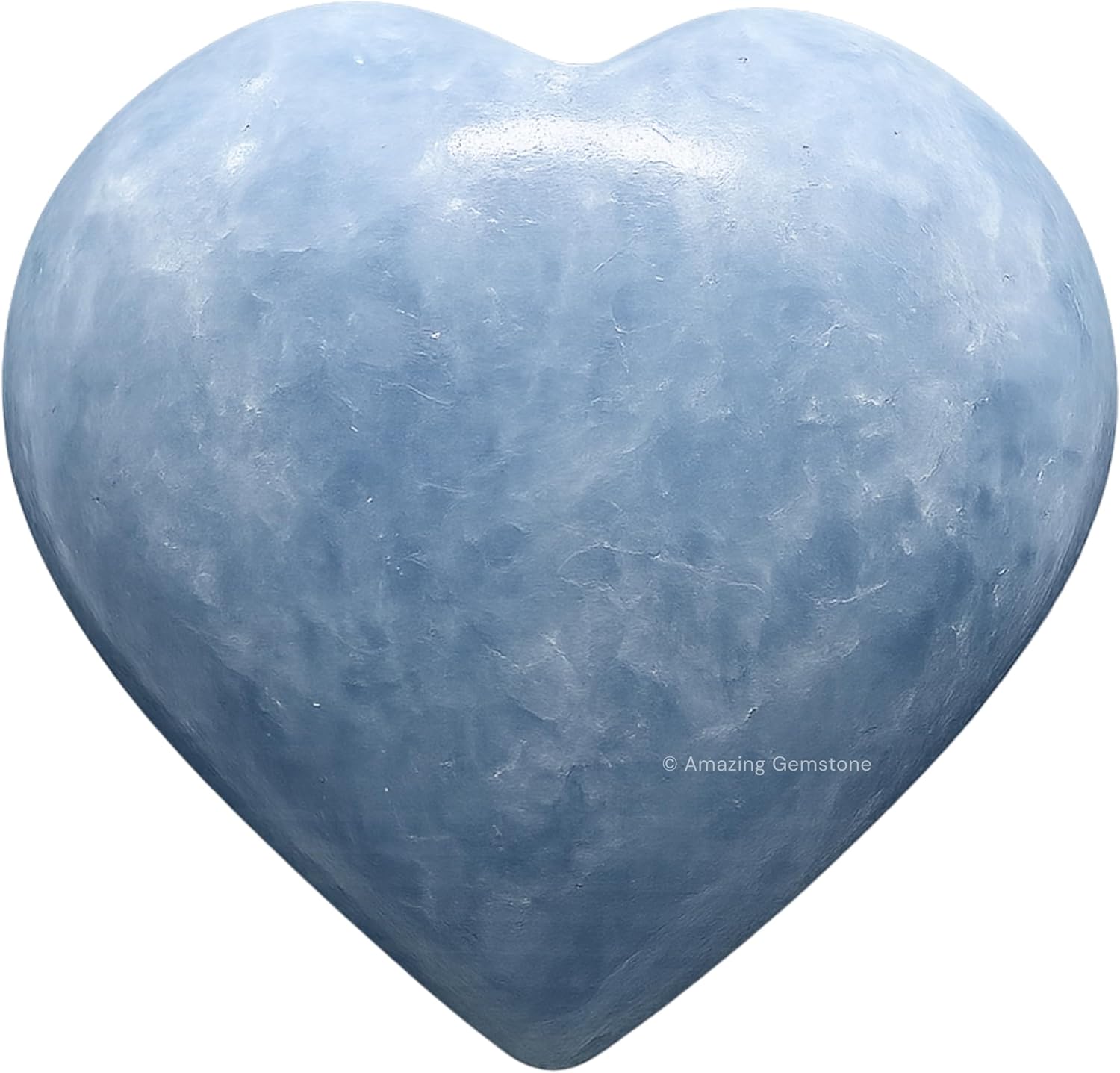 Amazing Gemstone Blue Calcite Celestite Heart front view authentic healing crystal
