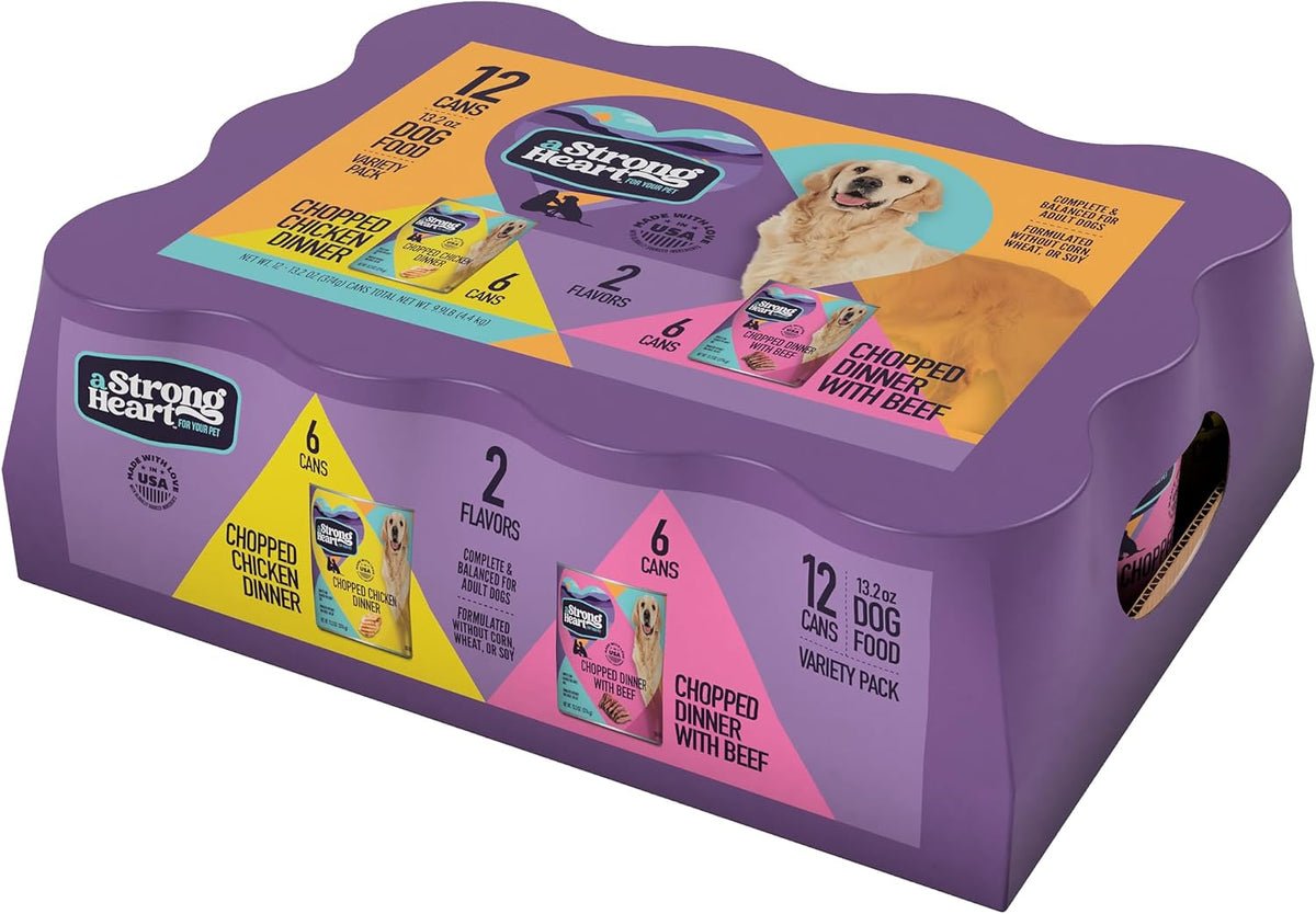 A Strong Heart Wet Dog Food Cans, Country Beef Stew with Peas & Carrots - Stew-Style Cuts, All Life Stages, Complete & Balanced, Made in USA, 13.2 oz (Pack of 12) - Image 12