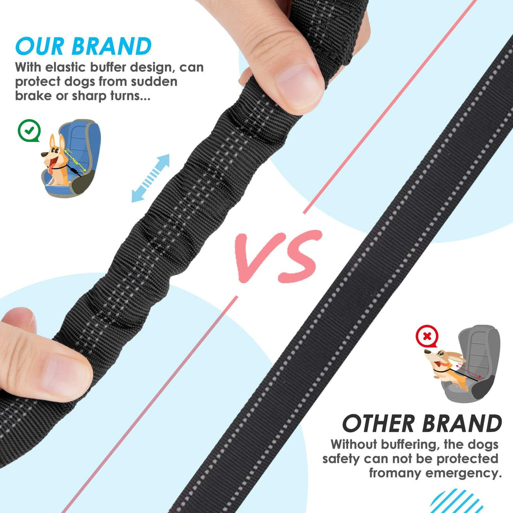 Reflective dog safety leash for nighttime vehicle travel