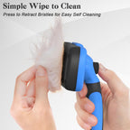 Swihauk skin friendly cat brush retracting bristles mechanism.