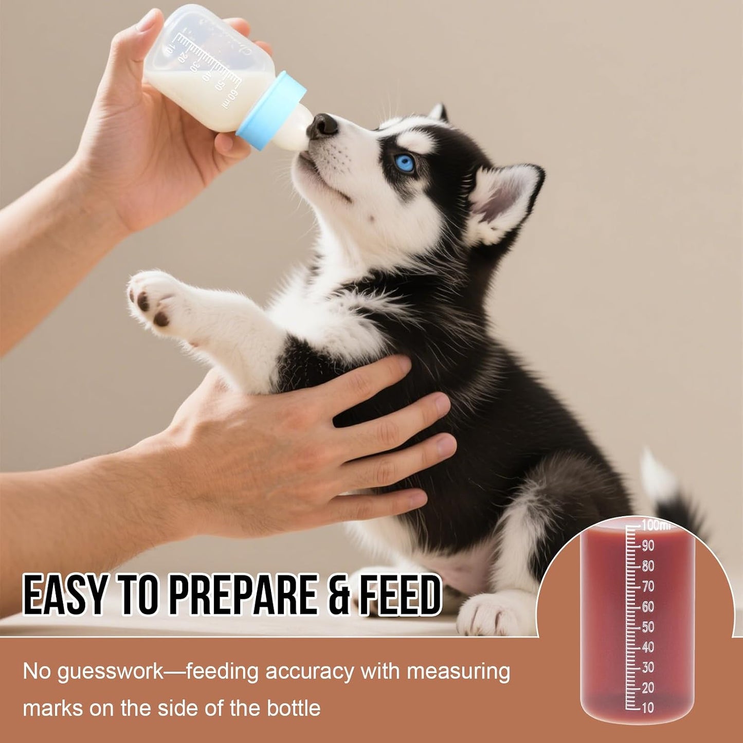 Durable and chew resistant pet nursing bottles by UMETASS for orphaned puppies and rabbits