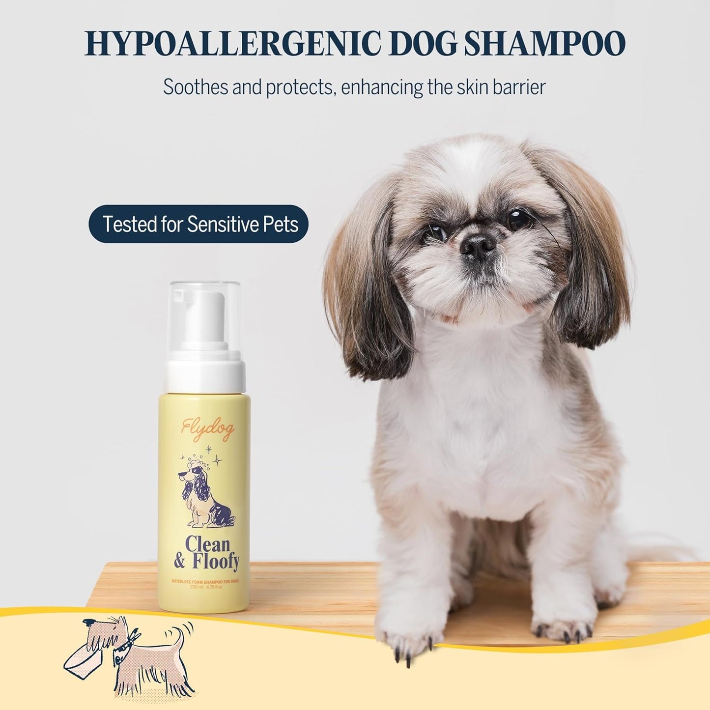 Silicone grooming glove included with Flydog dry shampoo