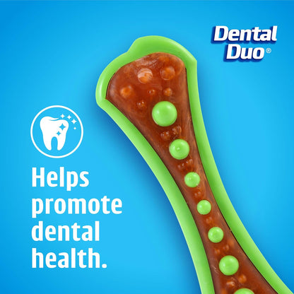 Hartz Dental Duo dog toy bacon flavor close up