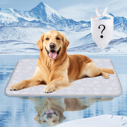 SUPRIY Dog & Cat Cooling Mat with Bandana - Pet Cooling Pad & Pet Scarf Set for Summer(QMAX>0.4) for Pet in Summer, Washable, Non-Toxic(small16.5 x21.6) - Image 9
