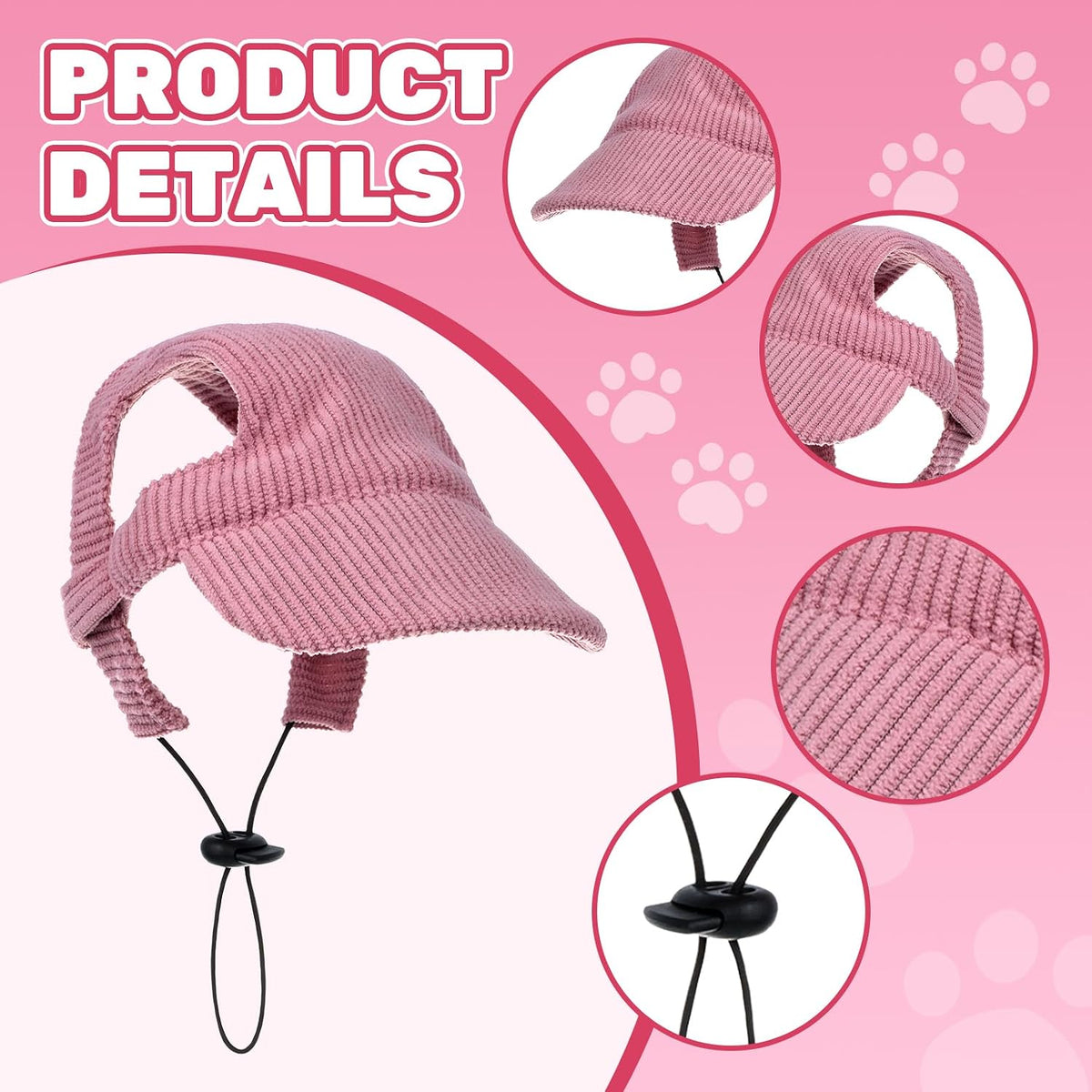 Small dog wearing Rbenxia beach hat side profile