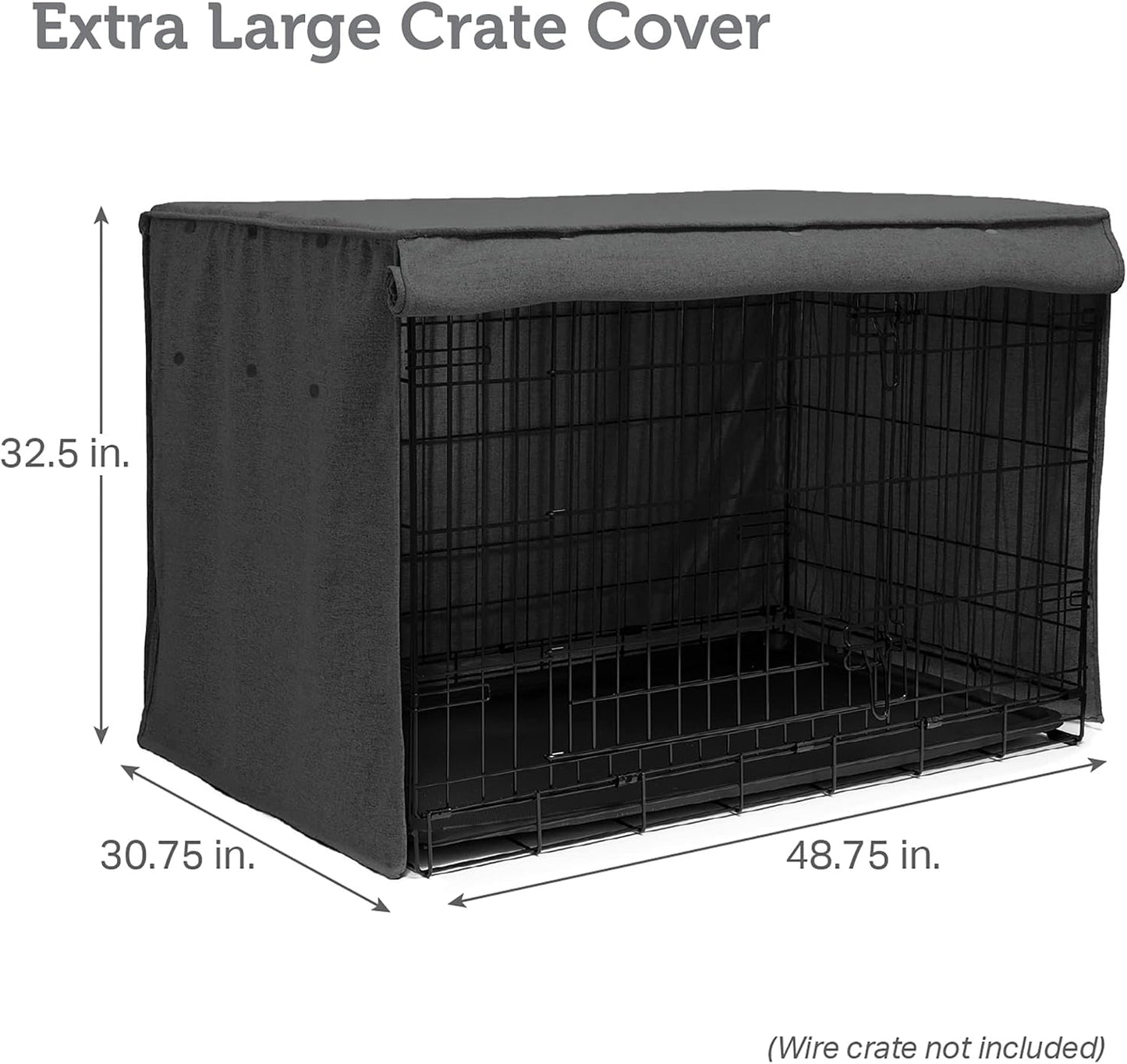 Friends Forever dog crate cover fitted on a heavy duty large dog cage