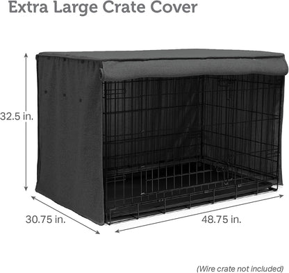 Friends Forever dog crate cover fitted on a heavy duty large dog cage