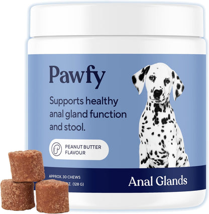 Pawfy Anal Gland Chews for Dogs with Peanut Butter front view