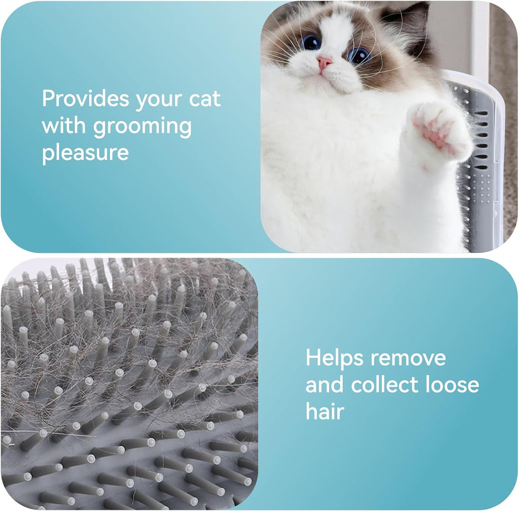 Tiny Pets cat self grooming wall brush pack of two mounted on a room corner