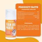 Back label of Just Try 3.38 fluid ounces cat paste showing directions