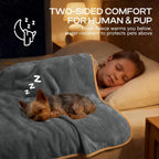 Liquid-proof pet furniture protector demonstrating water resistance.
