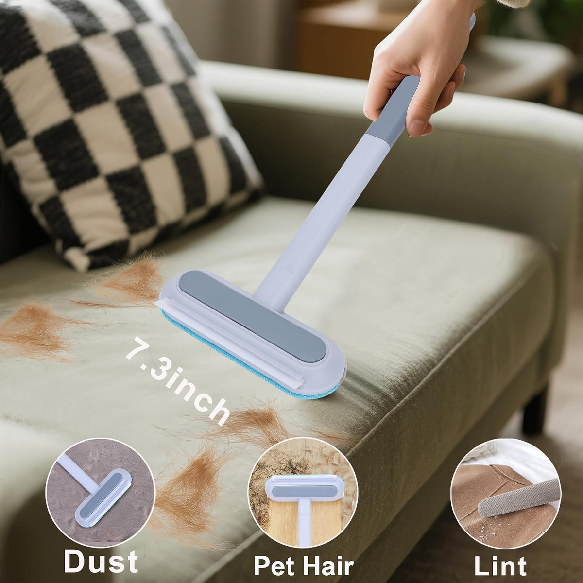 Pet hair forming into strips on the brush head
