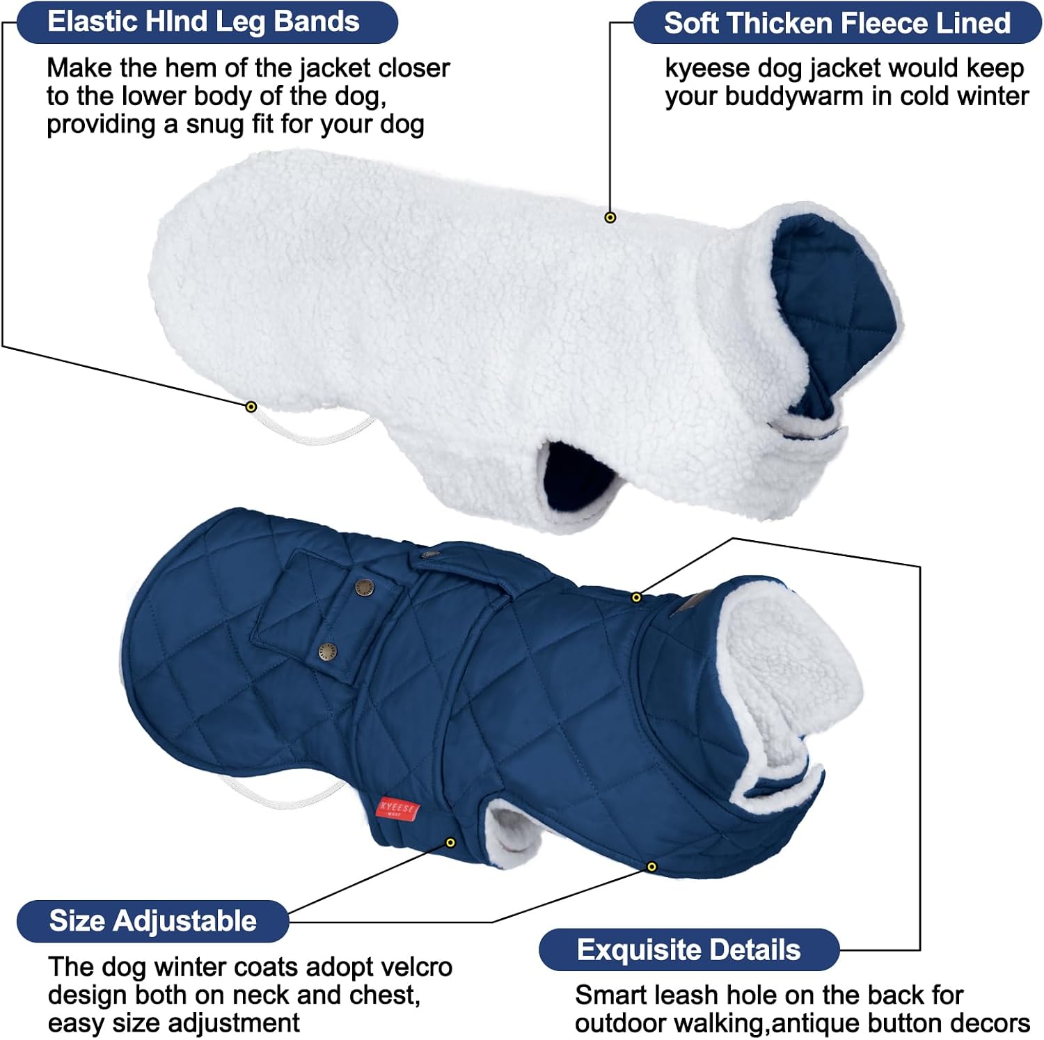 Close up of functional pocket on Kyeese pet jacket
