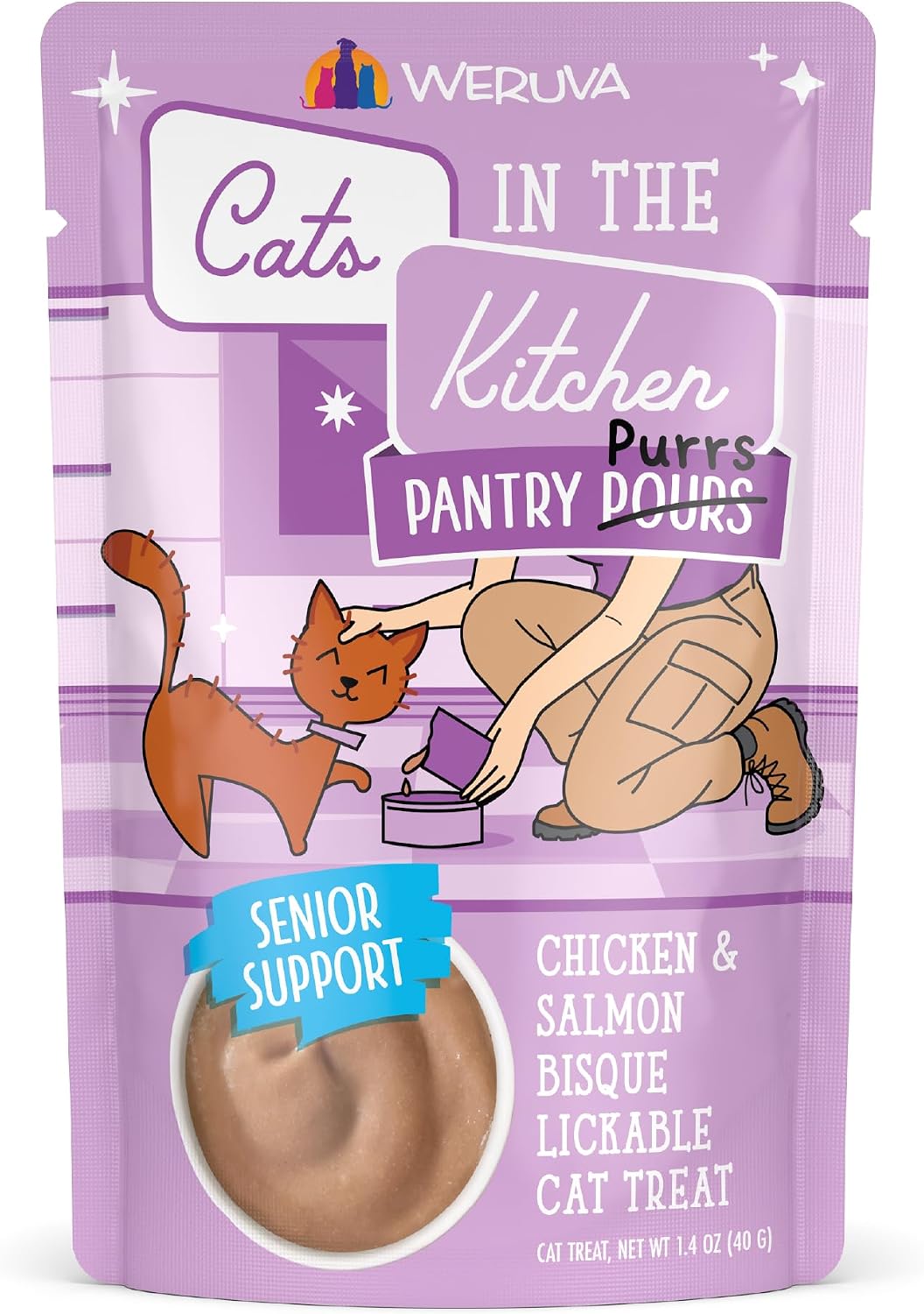 Weruva Cats in the Kitchen Pantry Pours, Chicken and Pumpkin Bisque with Senior Support, 1.4oz Pouch, Pack of 12 - Image 13