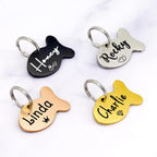 Ultra Joys lightweight fish design custom engraved tag scaled for pets under ten pounds