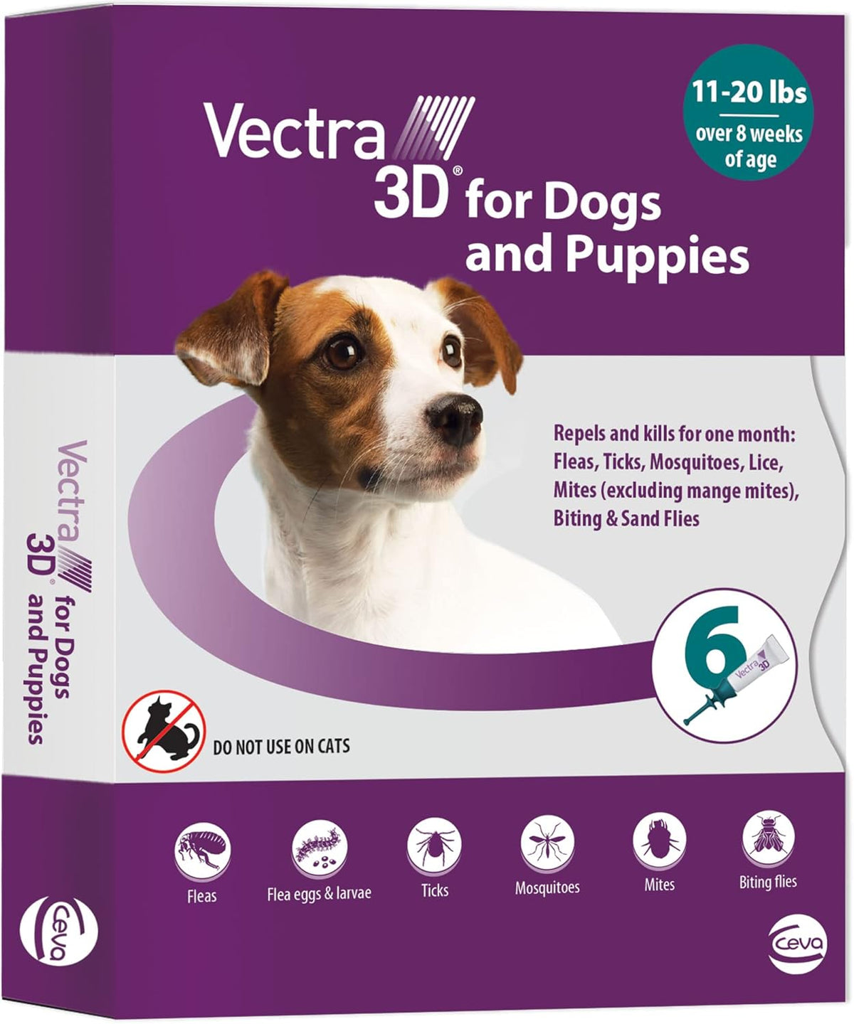 Vectra 3D authentic USA imported pet pest defense package back view