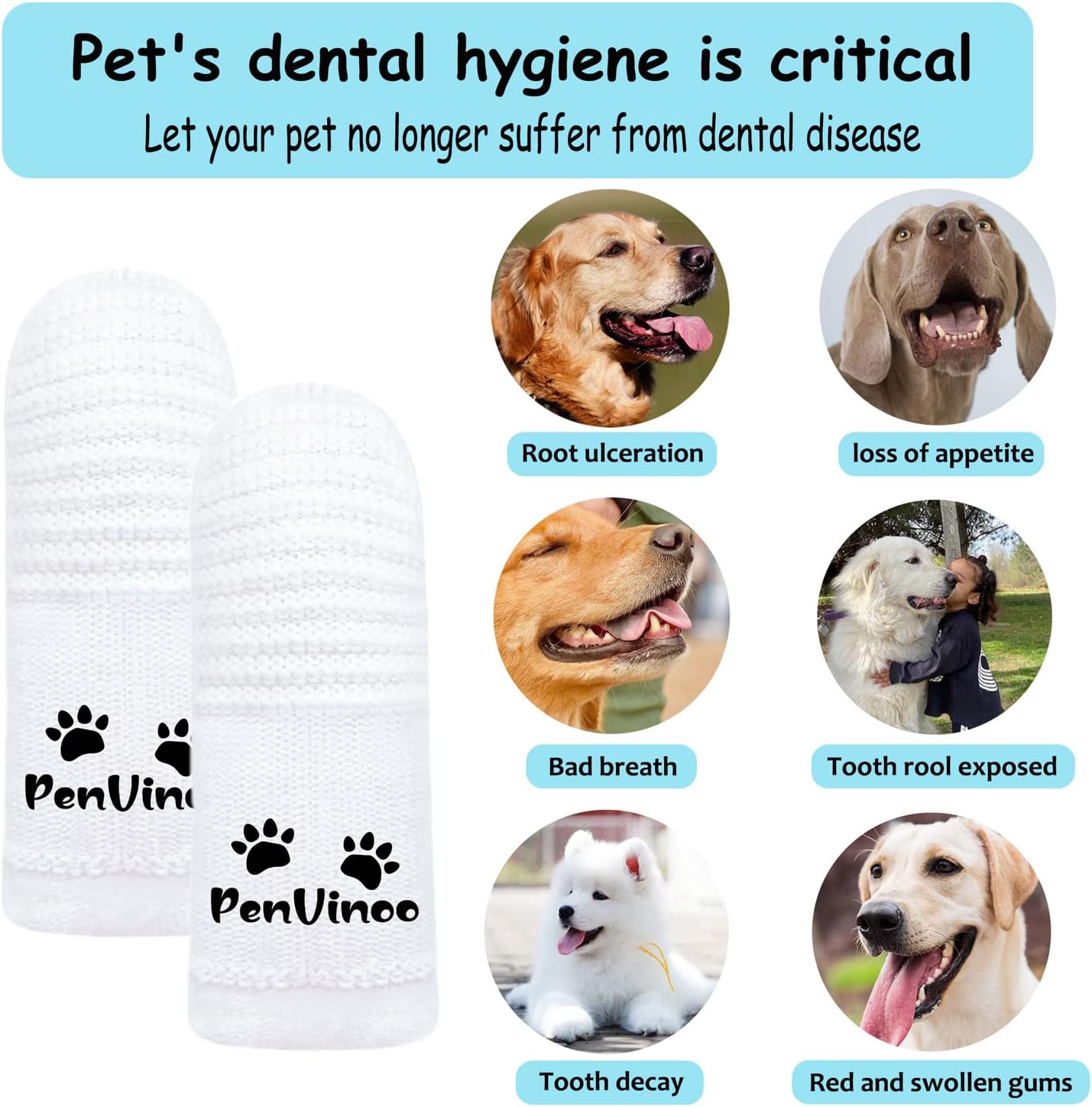 PenVinoo multi pack dog dental hygiene kit items laid out flat